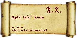 Nyókó Kada névjegykártya
